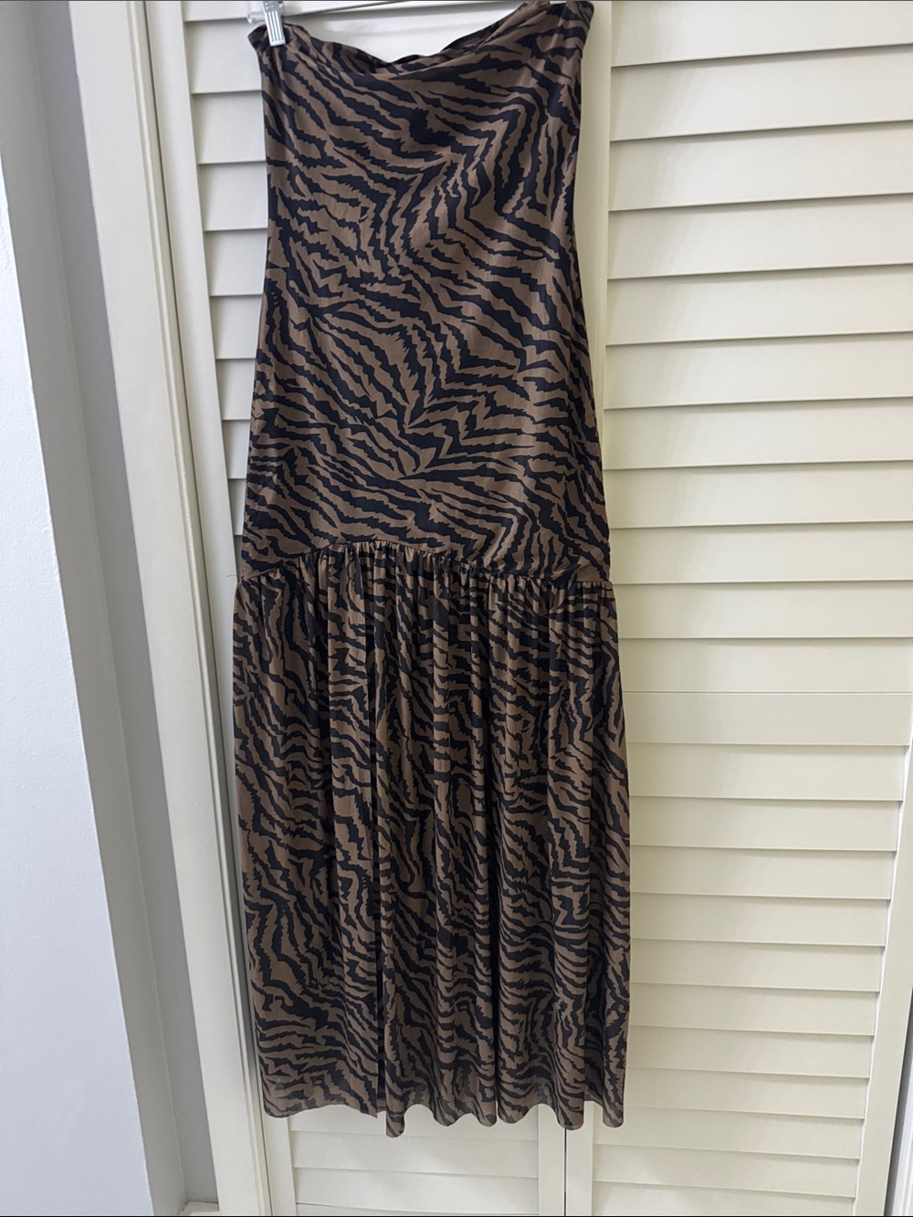 Brown and Black Animal Print Maxi Dress